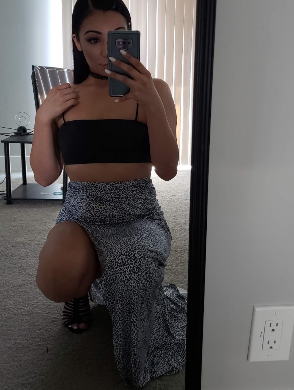 PrettyLittleThing Black and White Animal Print Skirt